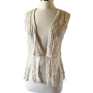 Denim & Supply Ralph Lauren Crochet Vest Fringe Boho Beach Summer S Festival